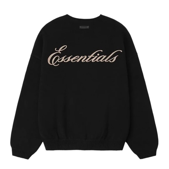 Fear of God Other - FEAR OF GOD ESSENTIALS MENS WAFFLE CREWNECK SWEATER IN BLACK